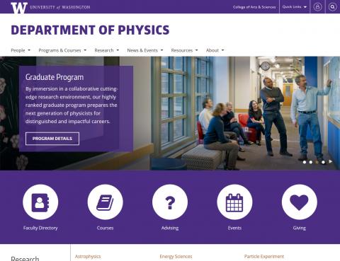 UW Department of Physics website