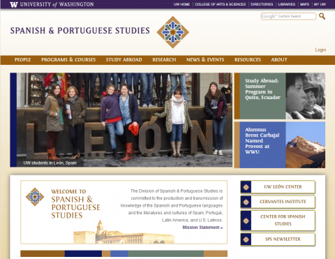 UW Spanish & Portuguese Studies screenshot